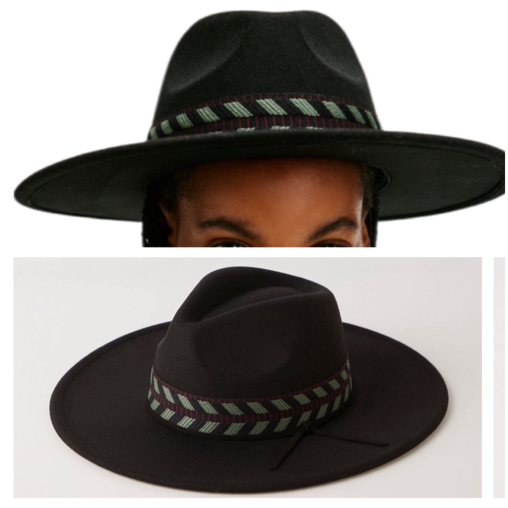 FREE PEOPLE RANCHER WIDE BRIM HAT BLACK - Picture 2 of 5